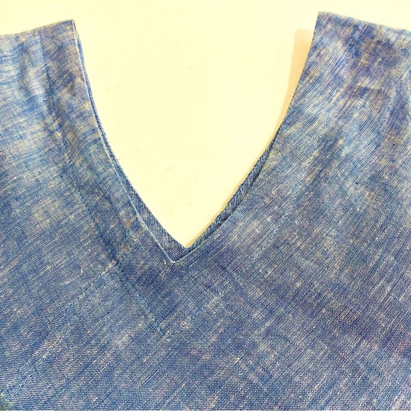 Crown Linen Designs Linen Midi Maxi Long Dress Size Medium Sleeveless V-Neck - Picture 7 of 12